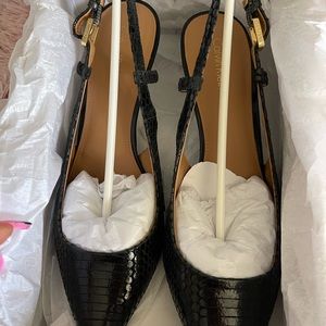 New Patsi Muted Black Snake Calvin Klein Heels